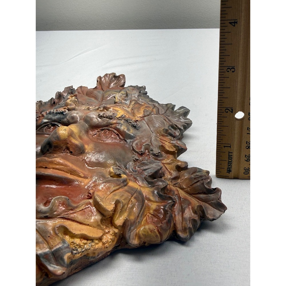 Handmade‎ Unique Wall Plaque Oak Leaf Face Sculpture Pagan Celtic Nature Decor - Picture 5 of 9